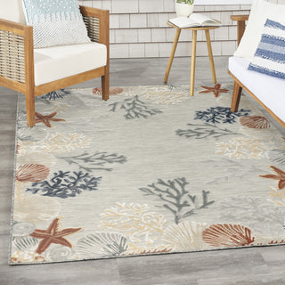 Nourison Suncoast SNC04 Grey Multicolor Area Rug Corner Image