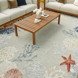 Nourison Suncoast SNC04 Grey Multicolor Area Rug Room Image Feature