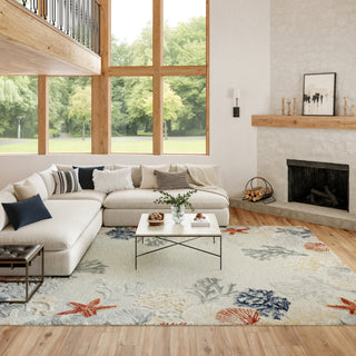 Nourison Suncoast SNC04 Grey Multicolor Area Rug Room Image Feature