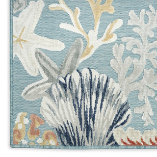 Nourison Suncoast SNC04 Teal Multicolor Area Rug Texture Image
