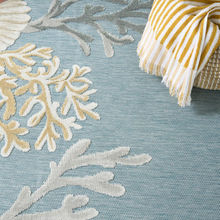 Nourison Suncoast SNC04 Teal Multicolor Area Rug Corner Image