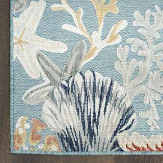 Nourison Suncoast SNC04 Teal Multicolor Area Rug Detail Image