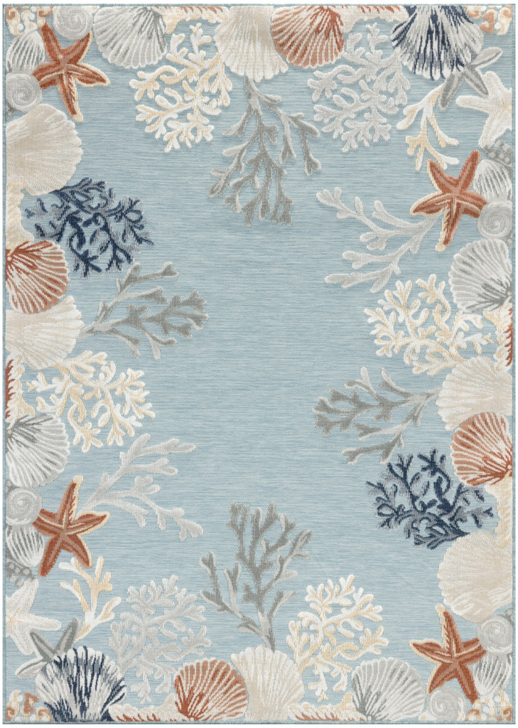 Nourison Suncoast SNC04 Teal Multicolor Area Rug main image