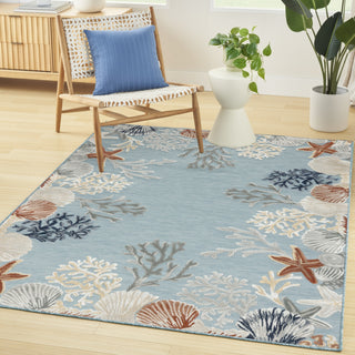 Nourison Suncoast SNC04 Teal Multicolor Area Rug Room Image Feature
