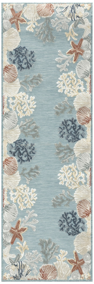 Nourison Suncoast SNC04 Teal Multicolor Area Rug Main Image