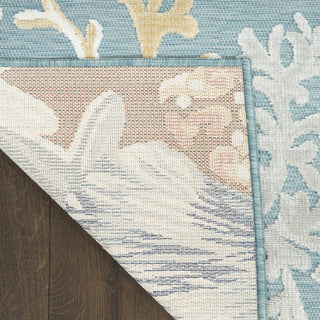 Nourison Suncoast SNC04 Teal Multicolor Area Rug Corner Image