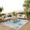 Nourison Suncoast SNC04 Teal Multicolor Area Rug Corner Image