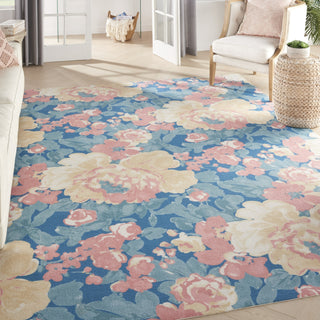 Nourison Sun N' Shade SND85 Blue Area Rug by Waverly Corner Image