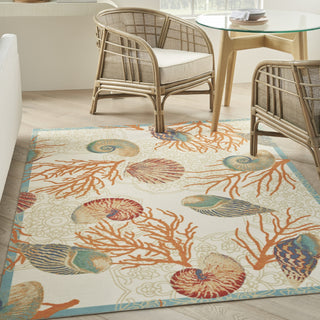 Nourison Wav01/Sun and Shade SND92 Ivory/Multi Area Rug by Waverly Corner Image