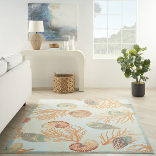Nourison Sun N' Shade SND92 Light Blue Area Rug by Waverly Room Image Feature