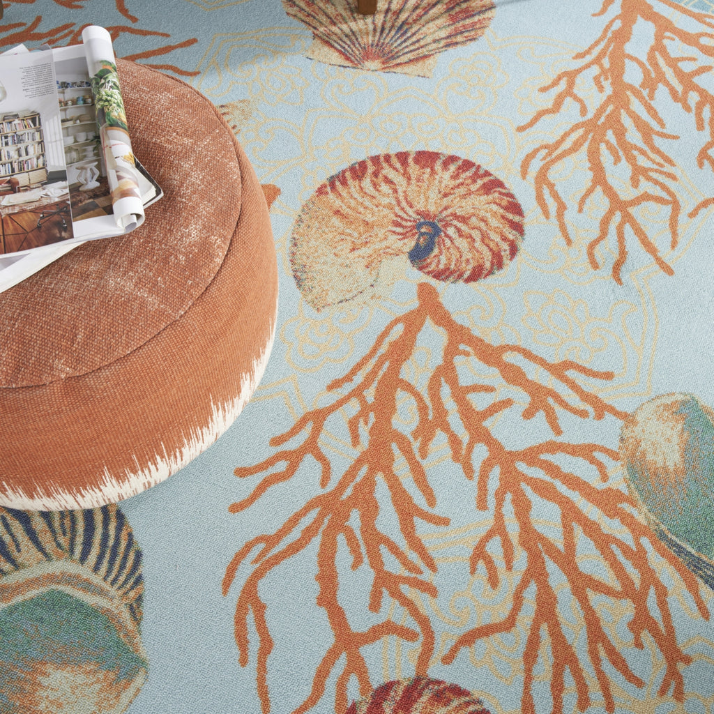Nourison Sun N' Shade SND92 Light Blue Area Rug by Waverly Corner Image