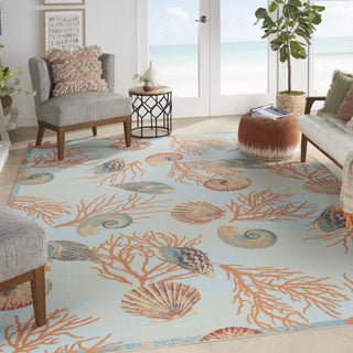 Nourison Sun N' Shade SND92 Light Blue Area Rug by Waverly Corner Image