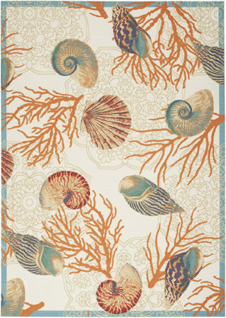 Nourison Wav01/Sun and Shade SND92 Ivory/Multi Area Rug by Waverly main image