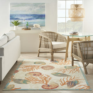 Nourison Wav01/Sun and Shade SND92 Ivory/Multi Area Rug by Waverly Room Image Feature