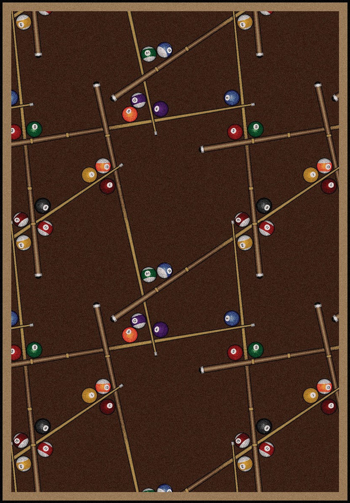 Joy Carpets Games People Play Snookered Chocolate Area Rug