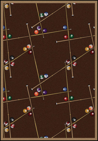 Joy Carpets Games People Play Snookered Chocolate Area Rug