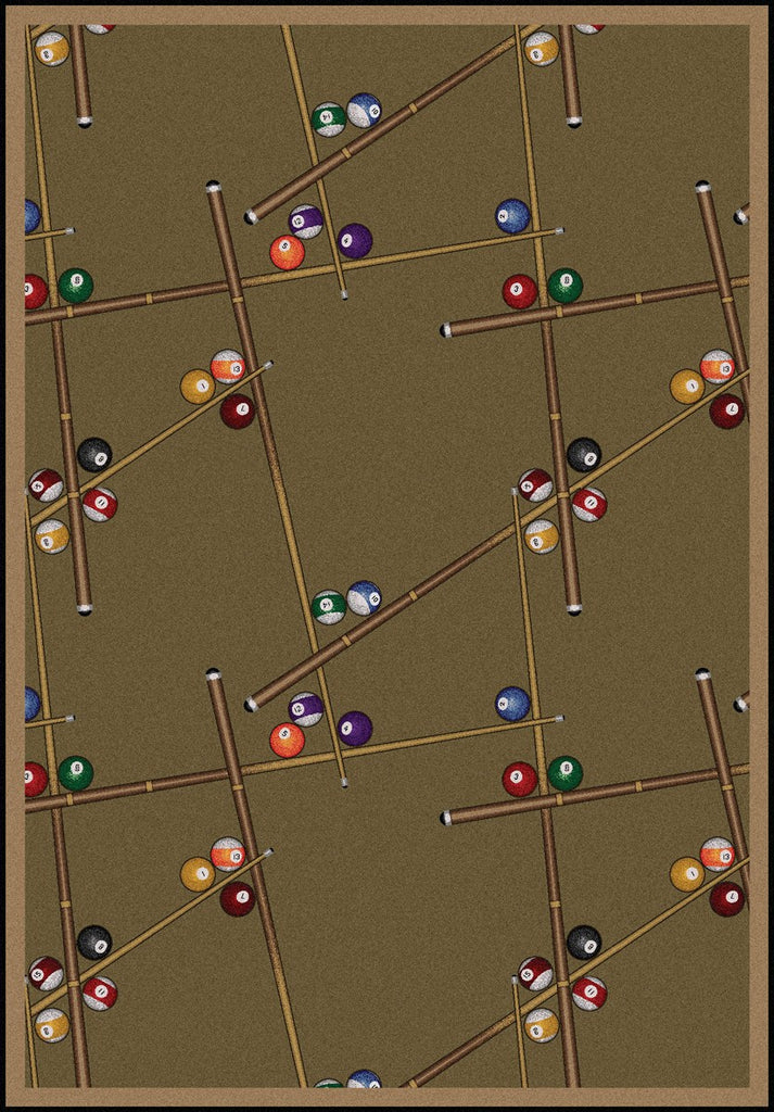 Joy Carpets Games People Play Snookered Dark Dust Area Rug