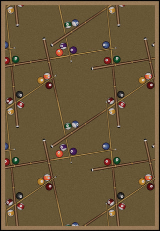 Joy Carpets Games People Play Snookered Dark Dust Area Rug