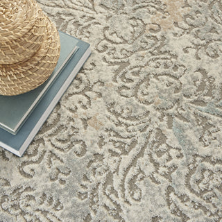 Nourison Soma SOM05 Grey/Ivory Area Rug Corner Image