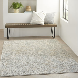 Nourison Soma SOM05 Grey/Ivory Area Rug Corner Image