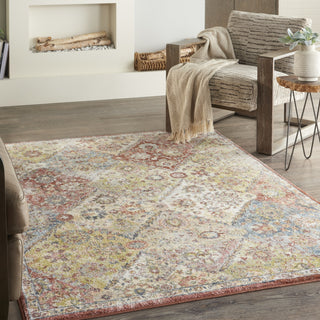 Nourison Soraya SOR01 Terracotta Multicolor Area Rug Corner Image