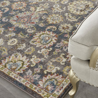 Nourison Soraya SOR02 Charcoal Multi Area Rug Corner Image