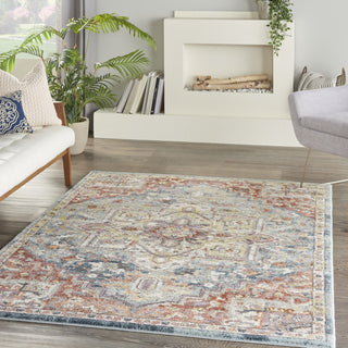 Nourison Soraya SOR04 Blue Multicolor Area Rug Corner Image
