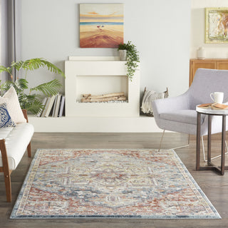 Nourison Soraya SOR04 Blue Multicolor Area Rug Room Image Feature