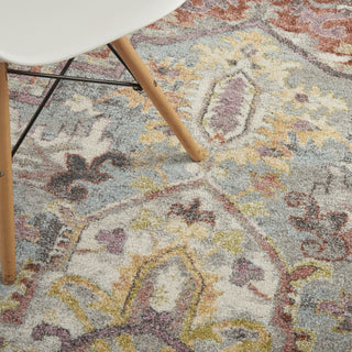 Nourison Soraya SOR04 Blue Multicolor Area Rug Corner Image