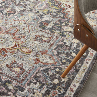 Nourison Soraya SOR04 Charcoal Multi Area Rug Corner Image
