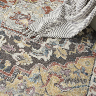 Nourison Soraya SOR04 Charcoal Multi Area Rug Corner Image