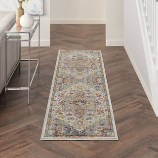 Nourison Soraya SOR04 Ivory Multicolor Area Rug Corner Image