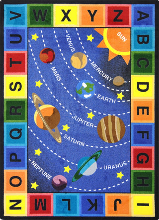 Joy Carpets Kid Essentials Space Alphabet Multi Area Rug