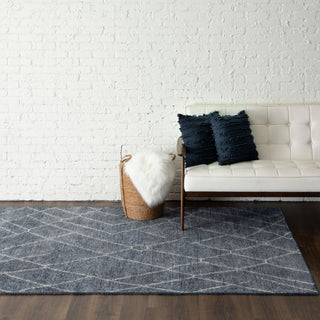 Karastan Tangier Spartel Blue Steel Area Rug Room Scene Image Feature