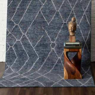 Karastan Tangier Spartel Blue Steel Area Rug Room Scene Image Feature