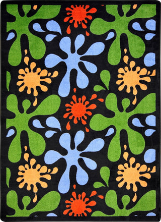 Joy Carpets Kid Essentials Splat Black Area Rug