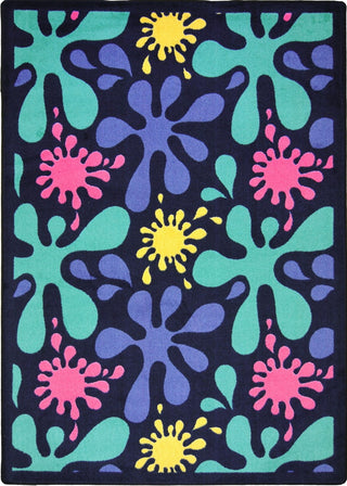 Joy Carpets Kid Essentials Splat Navy Area Rug