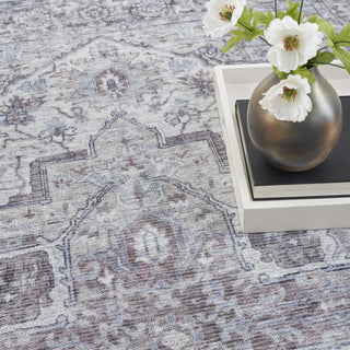 Nourison Machine Washable Series 1 SR101 Ivory Beige Area Rug by Nicole Curtis Corner Image