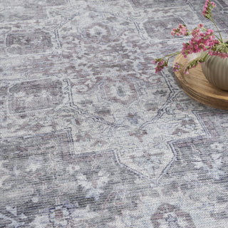 Nourison Machine Washable Series 1 SR101 Ivory Grey Area Rug by Nicole Curtis Corner Image