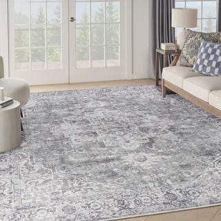 Nourison Machine Washable Series 1 SR101 Ivory Grey Area Rug by Nicole Curtis Corner Image