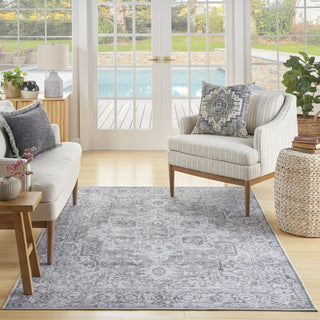Nourison Machine Washable Series 1 SR101 Ivory Grey Area Rug by Nicole Curtis Room Image Feature