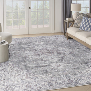 Nourison Machine Washable Series 1 SR101 Ivory Grey Area Rug by Nicole Curtis Corner Image