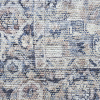 Nourison Machine Washable Series 1 SR101 Ivory Navy Area Rug by Nicole Curtis Close Up