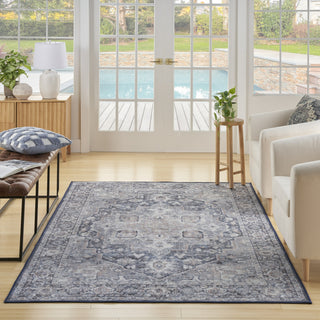 Nourison Machine Washable Series 1 SR101 Ivory Navy Area Rug by Nicole Curtis Room Scene 2