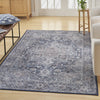 Nourison Machine Washable Series 1 SR101 Ivory Navy Area Rug by Nicole Curtis Corner Image
