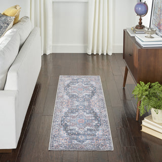 Nourison Machine Washable Series 1 SR101 Light Blue Multi Area Rug by Nicole Curtis Room Image Feature