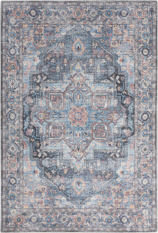Nourison Machine Washable Series 1 SR101 Light Blue Multi Area Rug by Nicole Curtis Corner Image