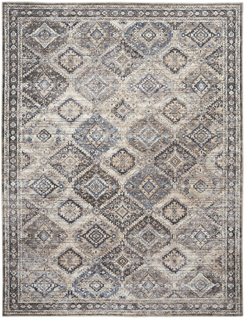 Nourison Machine Washable Series 1 SR103 Ivory/Latte Area Rug by Nicole Curtis main image