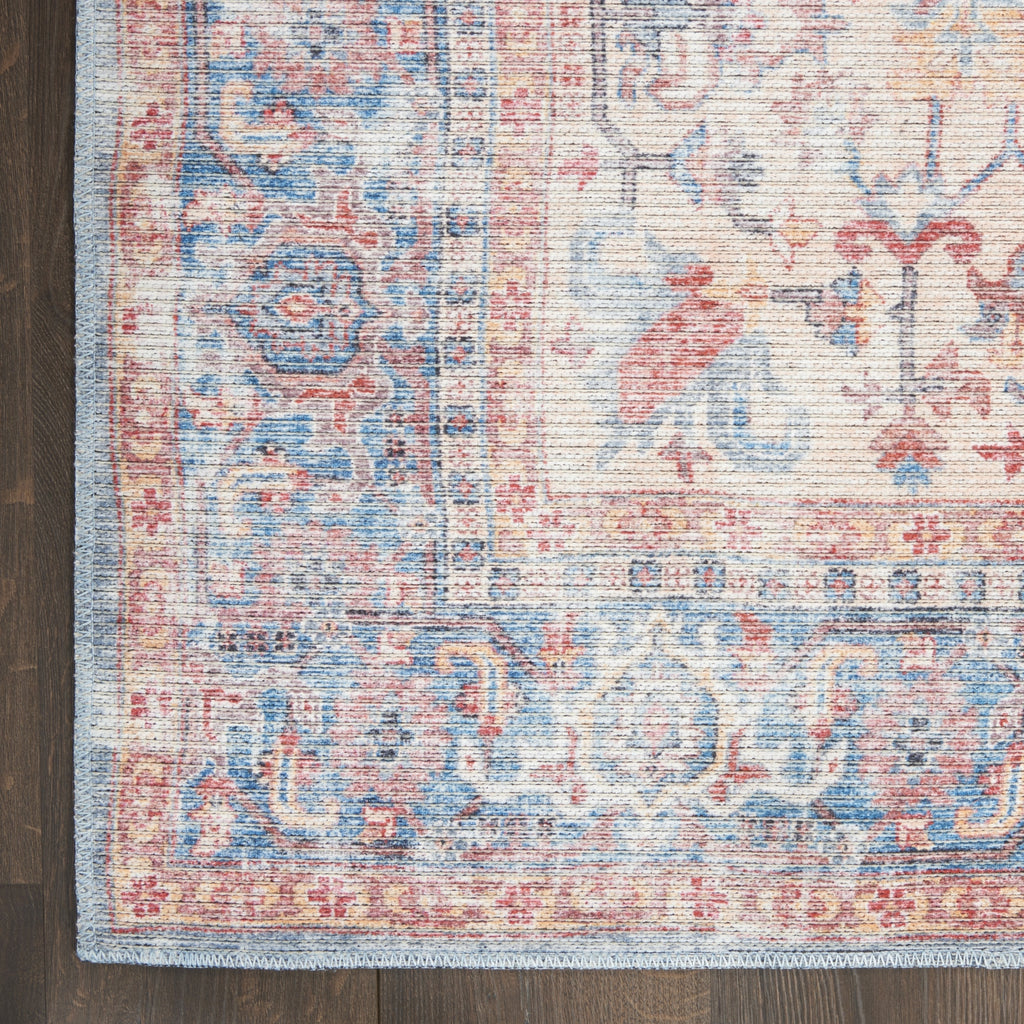 Nourison Machine Washable Series 1 SR104 Blue Multicolor Area Rug by Nicole Curtis Detail Image
