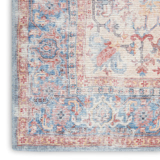 Nourison Machine Washable Series 1 SR104 Blue Multicolor Area Rug by Nicole Curtis Texture Image